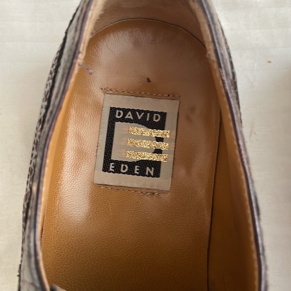 David Eden Glasgow Crocodile Head Brown Dress Shoes Men’s size 8 Exotic Leather - Picture 10 of 13